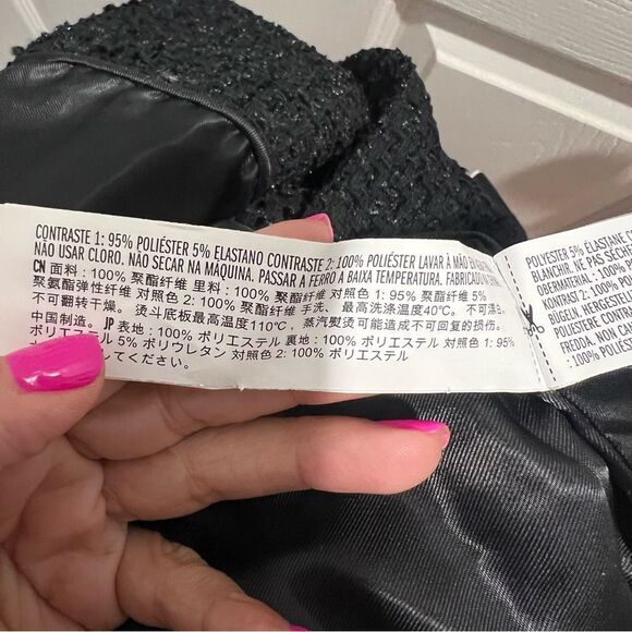 NWT Endless Rose Contrast Collar Tweed Mini Dress size medium women with pockets - Picture 14 of 16